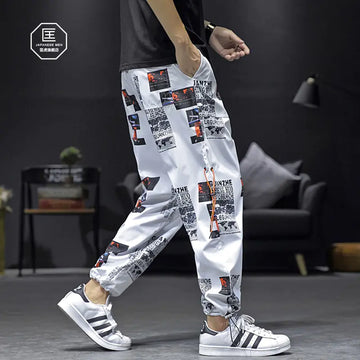 Printed Joggers with Cuff Design