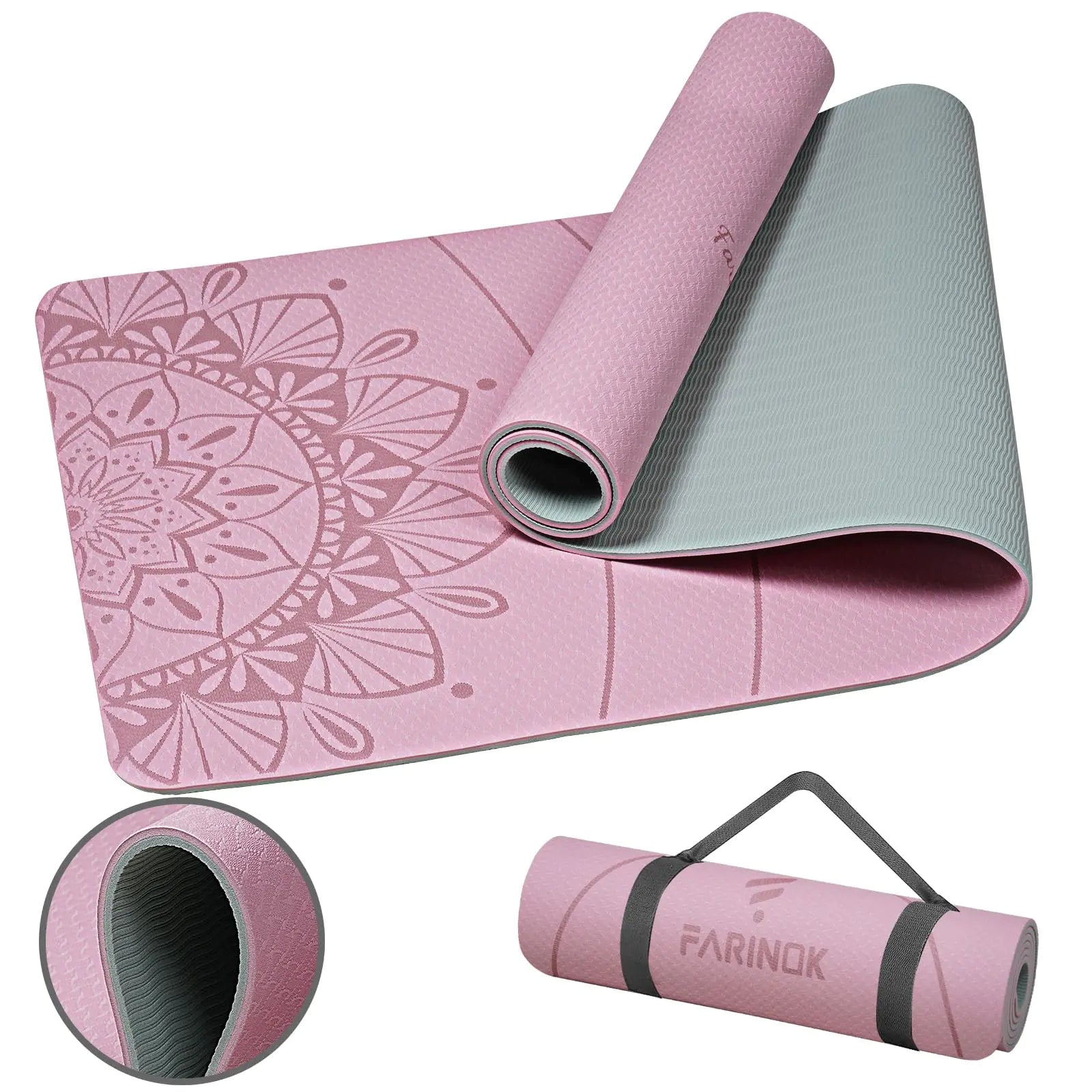Yoga Mat Pink Extra Thick 8MM for yoga and Pilates