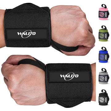 Weight Lifting Wrist Wraps - 21" Gym Wrist Straps for Weightlifting Breathable Wrist Brace Avoid Injury and Maximize Grip for Men & Women Powerlifting Strength Training Bodybuilding (Black)